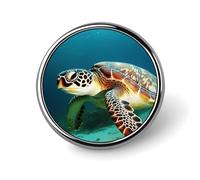 Badge rond tortue de mer mignon en émail broche bouton broche personnalisée vêtements décoration unisexe porte-badge chapeaux sacs chemises décoration