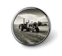 Badge rond tranquille en forme de tracteur agricole - Aspect exquis et tendance - Emblème en métal - Épingles à boutons ronds pour vêtements, sacs, chapeaux, décoration de bijoux, cadeau