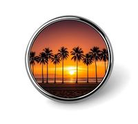 Badge rond tropical coucher de soleil plage mignon émail broche bouton broche personnalisée vêtements décoration unisexe porte-badge chapeaux sacs chemises décoration