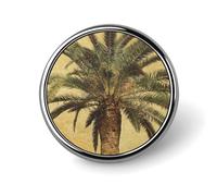 Badge rond tropical en forme de palmier - En émail - Décoration personnalisée - Unisexe - Porte-badge, chapeaux, sacs, chemises