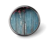 Badge rond vintage en bois bleu pour homme et femme, durable et élégant, badges en métal léger pour chemises, vestes, chapeaux
