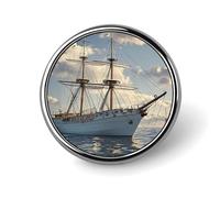 Badge rond vintage nautique blanc personnalisé en métal pour vêtements, sacs, chapeaux, broche imprimée humoristique, décoration de fête, accessoires pour homme et femme