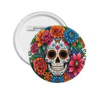 Badge rond Woodland Wiseone imprimé Halloween | Téléchargez votre propre image ou choisissez des œuvres d'art effrayantes d'Halloween, design classique à épingle