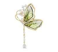 Badge Sensibilisation Cancer lumière luxe Corsage nouveau Style ethnique personnalité rétro Cheongsam broche accessoires Octobre Rose Accessoires (Green, One Size)