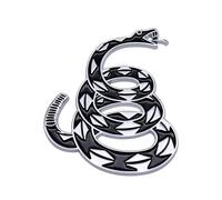 Badge serpent résistant aux intempéries inspiré du drapeau Gadsden 3D en métal pour voiture, moto, camion, décoration en métal