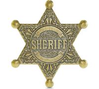 Badge Shérif en métal - Western Cop Star, Old West Prop