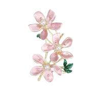 Badge sophistiqué en forme de fleur de pêcher unisexe tendance en alliage texturé pour les femmes à la recherche d'accessoires uniques Broche fleur de pêche, taille unique, Comme décrit