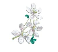 Badge sophistiqué en forme de fleur de pêcher unisexe tendance en alliage texturé pour les femmes à la recherche d'accessoires uniques broche fleur vintage, taille unique, Comme décrit