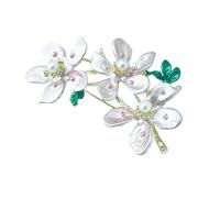 Badge sophistiqué en forme de fleur de pêcher unisexe tendance en alliage texturé pour les femmes à la recherche d'accessoires uniques, taille unique, Comme décrit