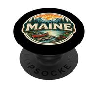 Badge Souvenir de Vacances de l'État du Maine PopSockets PopGrip Adhésif