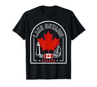 Badge Souvenir Phare Feuille d'érable du lac Ontario Canada T-Shirt