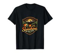 Badge « Sunshine on My Mind Camping Mountain » T-Shirt