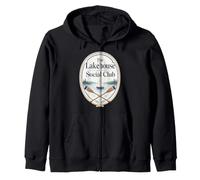 Badge The Lakehouse Social Club Lakecore Cabincore Sweat à Capuche