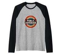 Badge Vintage Amusant de défenseur Public Manche Raglan
