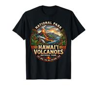 Badge Vintage d'éruption de Lave du Parc National des volcans d'Hawaï T-Shirt