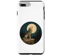 Badge Vintage gravé en Plein air Motif Loup Solitaire Coque pour iPhone 7 Plus/8 Plus