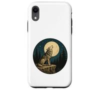 Badge Vintage gravé en Plein air Motif Loup Solitaire Coque pour iPhone XR