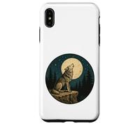 Badge Vintage gravé en Plein air Motif Loup Solitaire Coque pour iPhone XS Max