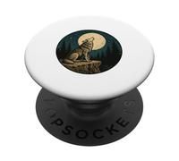 Badge Vintage gravé en Plein air Motif Loup Solitaire PopSockets PopGrip Adhésif