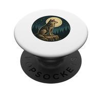 Badge Vintage gravé en Plein air Motif Loup Solitaire PopSockets PopGrip Adhésif