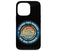 Badge Vintage Helping Tiny Humans Do Big Things Teacher Coque pour iPhone 13 Pro