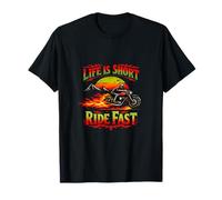 Badge Vintage « Life is Short Ride Fast Biker » T-Shirt