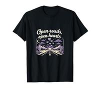 Badge Vintage Open Roads avec cœurs Ouverts T-Shirt