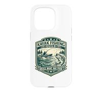 Badge Vintage pour Kayak Fishing Guild Petit Bateau Big Fish Coque pour iPhone 15 Pro