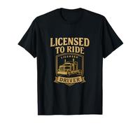 Badge vintage sous licence pour conduire camionneur T-Shirt