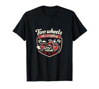 Badge Vintage Two Wheels Solve Everything Biker T-Shirt