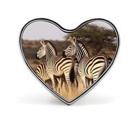 Badge zèbre sur l'Afrique du Sud en forme de cœur, joli porte-badge d'identification pour woker, broche en métal, épinglettes en forme de cœur pour homme et femme, cadeau de médecin, accessoires de