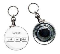 BadgeBeast.co.uk Ctrl Alt Del - Fuck It - Porte-clés avec porte-badge 55mm