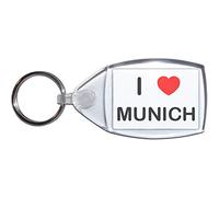 BadgeBeast.co.uk I Love Munich - Petit porte-clés en plastique
