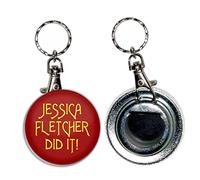 BadgeBeast.co.uk Jessica Fletcher Did It - Porte-clés avec porte-badge 55mm