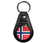 BadgeBeast.co.uk Norway Flag - Porte-clés médaillon en plastique noir