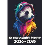 Badger 10 Year Monthly Planner: Large 120 Month Sunday to Saturday Calendar | Gift For People Who Love Forest Animals, Countryside Lovers | Ideal for ... and Busy Individuals | 8.5 x 11 Inches | v4