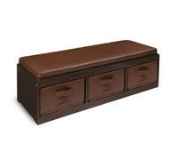 Badger Basket Banc de rangement pour enfants avec coussin et Trois Bins, Espresso