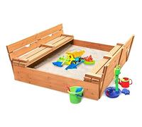 Badger Basket Couvert Convertible Cedar Sandbox avec deux banquettes, naturel