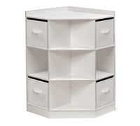 Badger Basket Meuble de rangement d'angle avec 4 paniers - Organiseur peu encombrant pour jouets, livres, literie
