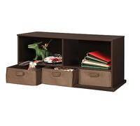 Badger Basket Shelf Storage Cubby avec trois paniers, Espresso