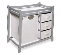 Badger Basket Sleigh style Table à langer avec Hamper et paniers, gris