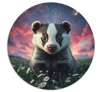 Badger Puzzle Rond De 1000 Pièces pour Animaux Das Tier Women Encastrement Qualité Supérieure Impossible Difficile Entertainment Artist' Art Relaxation 1000pcs (67.5x67.5cm)