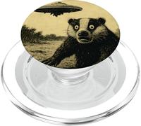 Badger Ufo fait sursauter une rencontre amusante de science-fiction extraterrestre vintage PopSockets PopGrip pour MagSafe