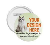 Badges à épingler personnalisés, épingles à boutons personnalisées avec logo de texte photo, créez votre propre badge pour sacs à vêtements