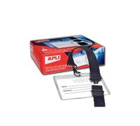 Apli 011744 Lot de 25 Badges avec Lacet de sécurité 90 x 56 mm