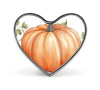 Badges citrouilles aquarelle d'automne en forme de cœur avec bouton, broches personnalisées, porte-badge en forme de cœur pour décorer un chapeau, une chemise, des vêtements, des accessoires de sac