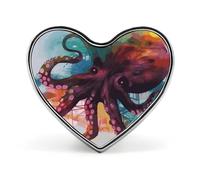 Badges colorés en forme de pieuvre abstraite en forme de cœur avec bouton, broches personnalisées, porte-badge en forme de cœur pour décorer un chapeau, une chemise, des vêtements, des accessoires de