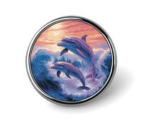 Badges d'art dauphins décoratifs, insigne rond en alliage d'aluminium durable, broche légère pour chemises, vestes, chapeaux, uniformes 2,5 cm