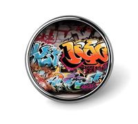 Badges de 1 pouce, style graffiti hip-hop, en alliage d'aluminium, pour manteau, sac à dos