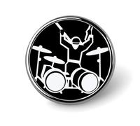 Badges de batteur décoratifs, ronds en alliage d'aluminium durable, broche légère pour chemises, vestes, chapeaux, uniformes, 2,5 cm